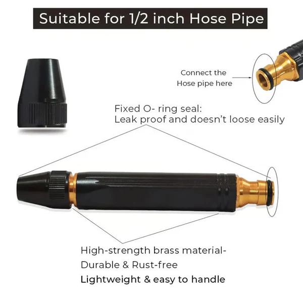 ✨ Last Day: 50% OFF 🔥 High-Pressure Hose Spray Gun with Brush Attachment