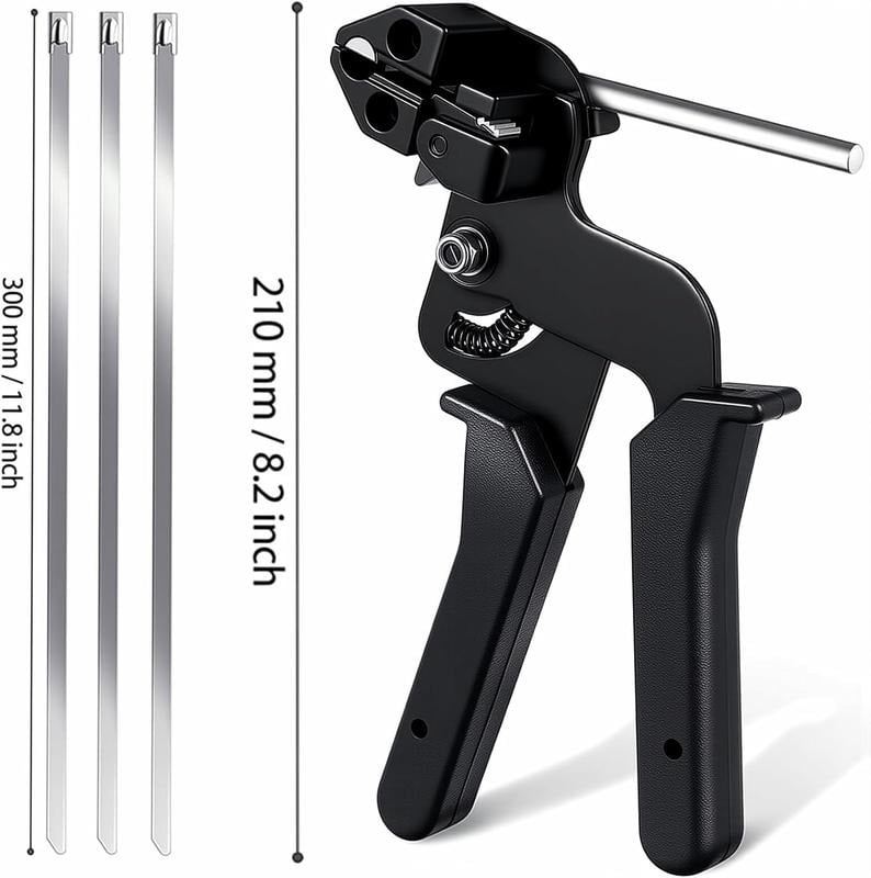 ✨LAST DAY SALE 49% OFF 🔥Stainless Steel Cable Tie Gun with Metal Zip Ties