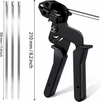 ✨LAST DAY SALE 49% OFF 🔥Stainless Steel Cable Tie Gun with Metal Zip Ties