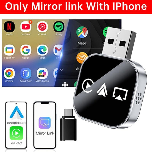 🍂🍂 Grateful Deal! 49% Off – Flash Sale 💰🔥2026 Upgrade 3 in 1 Wireless Carplay Mirror Link Adapter Instant Wired to Wireless Conversion Plug & PlayMini Stable Design for Wired Carplay,AirPlay