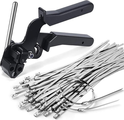 ✨LAST DAY SALE 49% OFF 🔥Stainless Steel Cable Tie Gun with Metal Zip Ties