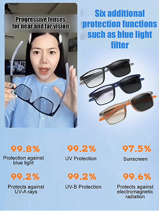 👓Sports-style 2-in-1 UV-protective photochromic reading glasses