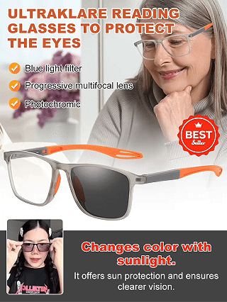 👓Sports-style 2-in-1 UV-protective photochromic reading glasses