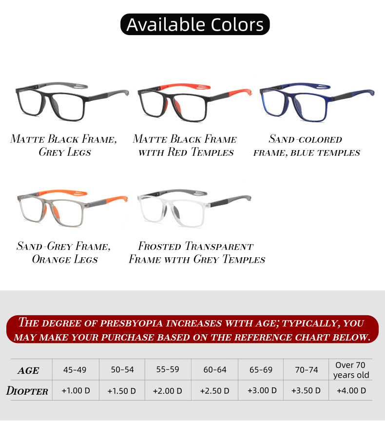 👓Sports-style 2-in-1 UV-protective photochromic reading glasses