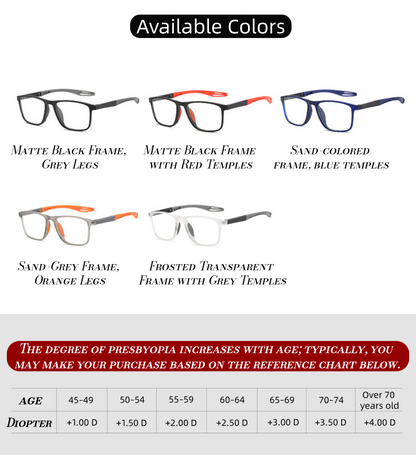 👓Sports-style 2-in-1 UV-protective photochromic reading glasses