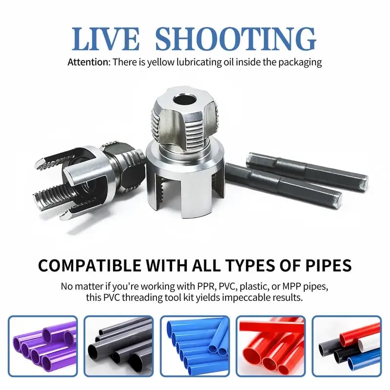 🔥Last Day 50% OFF🛠️🔥Pipe Tapping and Threading Tool | Dual-Specification Compatible