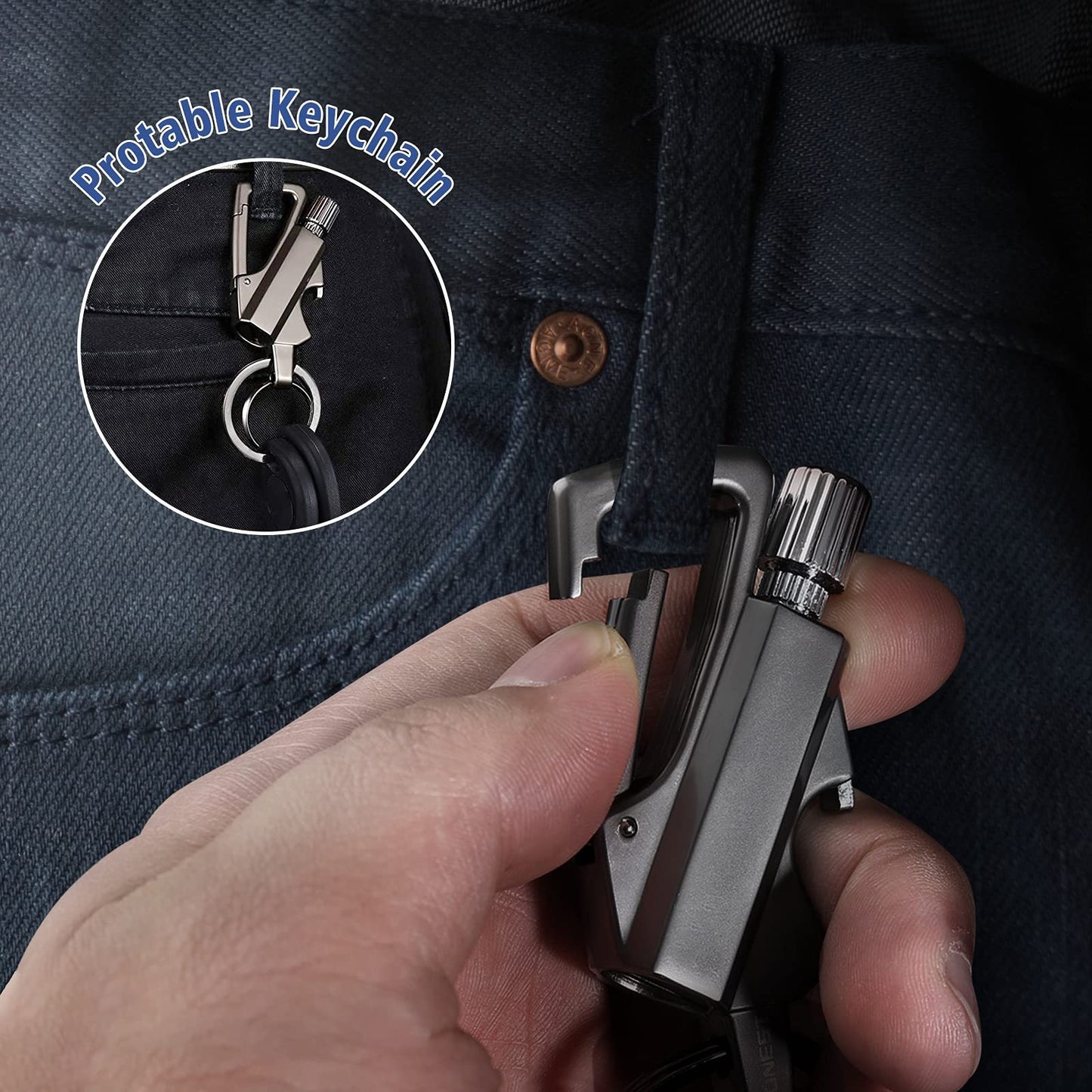 ✨LAST DAY 49% OFF - Permanent Match Infinity Lighter with Multitool Keychain Bottle Opener