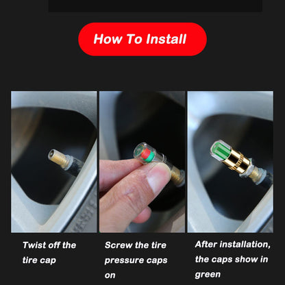 🔥Last Day 50% OFF💥4Pcs Car Tire Pressure Monitor Valve Stem Caps